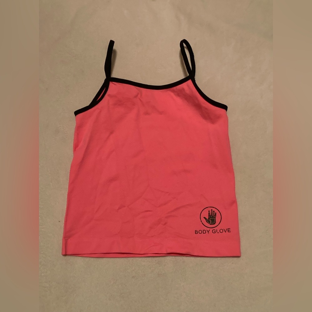 Neon pink and black Body glove tank top (size 6/6X)